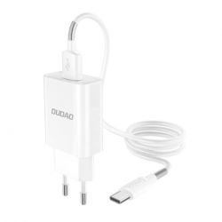 Dudao A3EU Home Travel nabíjačka 2.4A, QC 3.0 + kábel USB Type C, biela