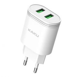 KAKU Wall Charger sieťová nabíjačka 2x USB 12W 2.4A , biela (KSC-367)