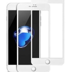 10ks balenie - 3D ochranné sklo na celý displej - iPhone 7 Plus/8 Plus - biele