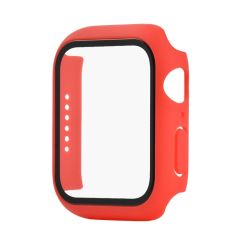 Plastový kryt s ochranným sklom pre Apple Watch 6 / SE / 5 / 4 (44mm) červený