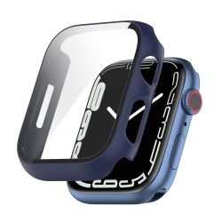 Plastový obal s ochranným sklom pre Apple Watch 7 45mm modrý