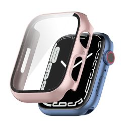Plastový obal s ochranným sklom pre Apple Watch 7 45mm ružový