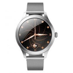 NEOGO SmartWatch Glam Pro, dámske smart hodinky, strieborné/kovové