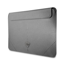 Guess Saffiano Triangle Metal Logo Computer Sleeve 13/14' Silver