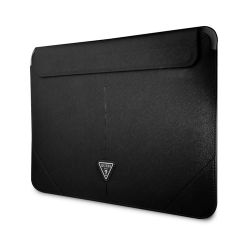 Guess Saffiano Triangle Metal Logo Computer Sleeve 16' Black