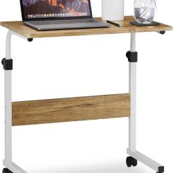Nastaviteľný stolík pod notebook s kolieskami RD4309, svetlé drevo