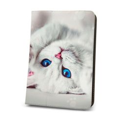 Univerzálne knižkové puzdro Cute Kitty pre tablet s 9 - 10 palcovým displejom