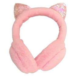 MG Plush Kitty plyšové slúchadlá s ušami, ružové