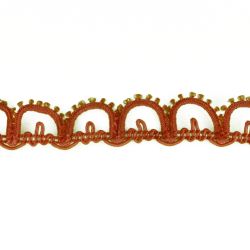 Tmavo-lososová kopčeková krajka (m) - š.1,5 cm