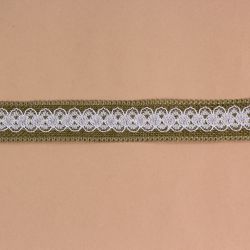 Dekoratívny pás VZOR 1. (š. 2,5 cm) - zeleno-biely