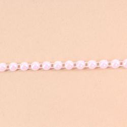 Korálkový pás - ružový (š. 6 mm)
