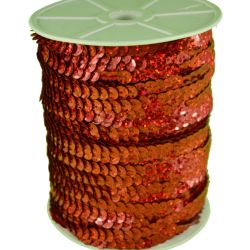 Páska - červené trblietavé flitre (m)