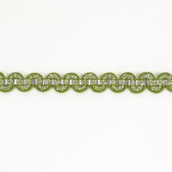 Vlnovka - zeleno-strieborná (š. 1 cm)