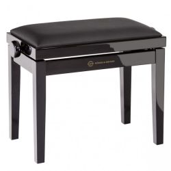 K&M 13911 Piano bench bench black glossy finish, seat black imitation leather