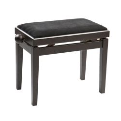 Melody adjustable piano bench Satin Rosewood Black Leather