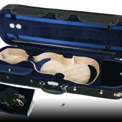 Petz violin case, black colour blue/beige