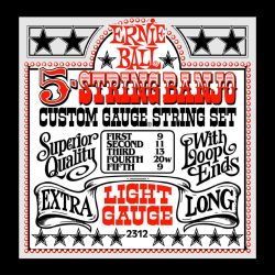 Ernie Ball Light 5-String Loop End Stainless Steel Banjo Guitar Strings