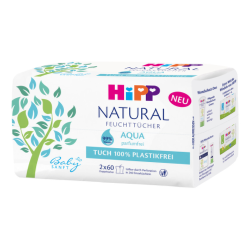 HIPP Babysanft natural aqua vlhčené obrúsky 2 x 60 kusov