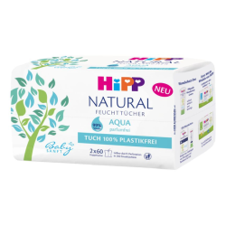 HIPP Babysanft natural vlhčené obrúsky s Bio-mandľovým extraktom 2 x 60 kusov