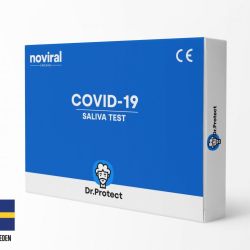 Certifikovaný švédsky test Dr.Protect Noviral COVID-19 Saliva Ag Test zo slín so špecificitou 99,33% 1 ks