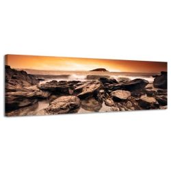 Obraz na plátne Panoráma, Rocky Coast, 36x118cm