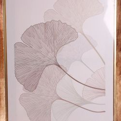 Obraz na plátne v zlatom ráme s bielym podkladom - Listy (50x70cm)
