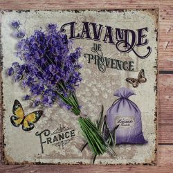 Plechový obraz 'Levanduľa - Lavande de provence' (32x32 cm)