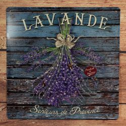 Plechový obraz 'Levanduľa - Lavande Senteurs de Provence' (32x33 cm)