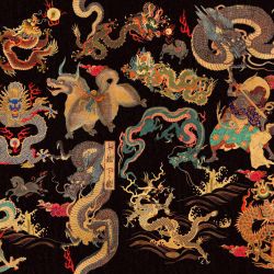 MINDTHEGAP Dragons Of Tibet, červená/zlatá/čierna/farebná skupina červená/farebná skupina čierna + biela/farebná skupina hnedá + béžová/farebná skupina oranžová