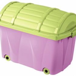 Kinekus Box detský, 42 l truhlica plastová, fialová/zelená