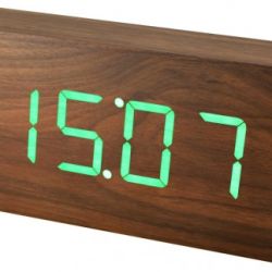 Digitálny LED budík/ hodiny MPM s dátumom a teplomerom 3672.50, green led, 25cm
