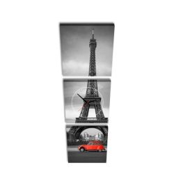 3 dielne obrazové hodiny, Paris, 35x105cm
