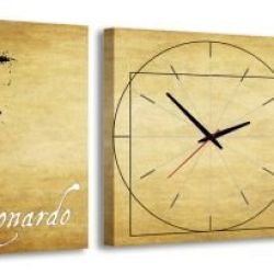 3-dielny obraz s hodinami, Leonardo, 35x105cm