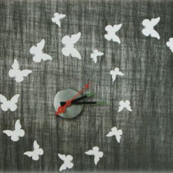 Nalepovacie nástenné hodiny, Motýle, 50cm