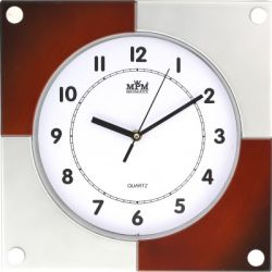 Nástenné hodiny MPM, 2805.7050 - strieborná/hnedá, 32cm