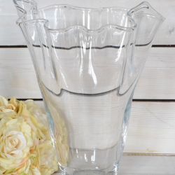Sklenená váza vlnky (v. 29 cm)