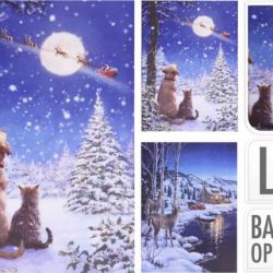 Kinekus Obraz vianočný 28x38 cm s LED osvetlením, zvieratká mix xxx