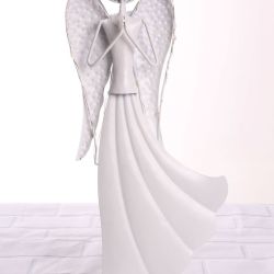 Svietiaci kovový anjel (13,5x42x12cm)