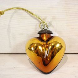 Vianočná ozdoba - zlaté srdce (v. 7 cm)