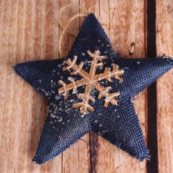 Závesná vianočná hviezda - modrá (p. 12,5cm)