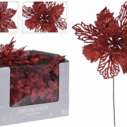 Kinekus Ozdoba zapichovacia vianočný kvet červený 21 cm xxx