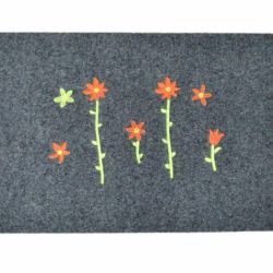 Kinekus Rohož 40x60 cm guma + textil FLOWERS šedá bezokrajová