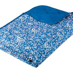 Livarno Home Prikrývka na posteľ 250 x 260 cm (modrá/kvetinový vzor)