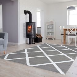 Moderný koberec HOME art - sivé štvorce