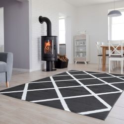 Moderný koberec HOME art - tmavo sivé štvorce