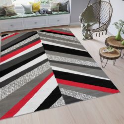 Moderný koberec HOME art 3 - Červený vzor