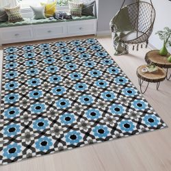 Moderný koberec HOME art 3 - Modré kvety