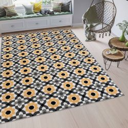 Moderný koberec HOME art 3 - Žlté kvety