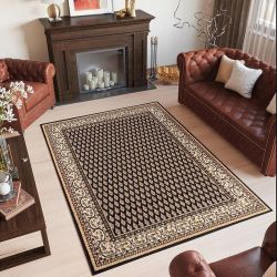 Moderný koberec HOME art 5 - Krémovo čierny vzor
