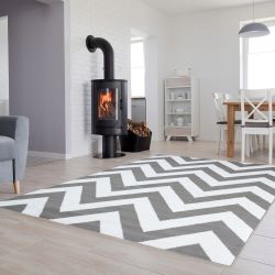 Moderný koberec HOME art sivý Cik cak vzor